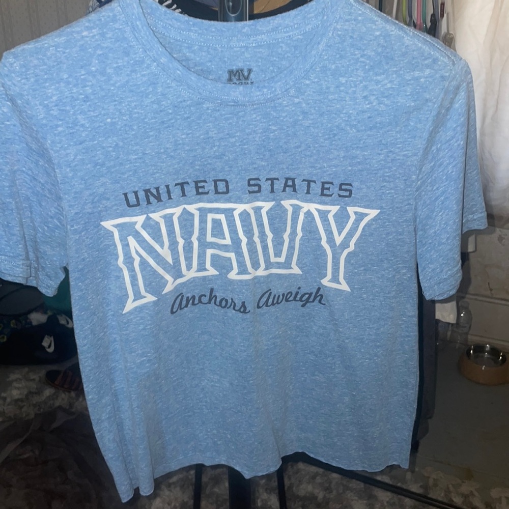 US Navy light blue crop top